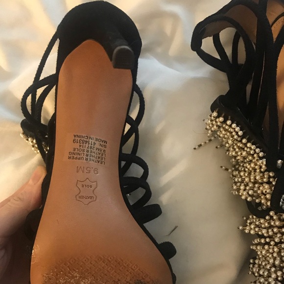 Tory Burch black suede beaded heels size 9.5 - Picture 6 of 9